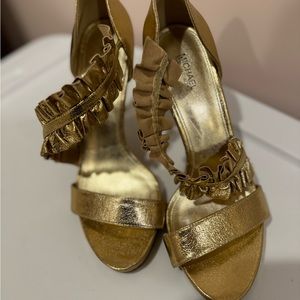 Michael Kors gold foil heels.  New without tags. Size 8